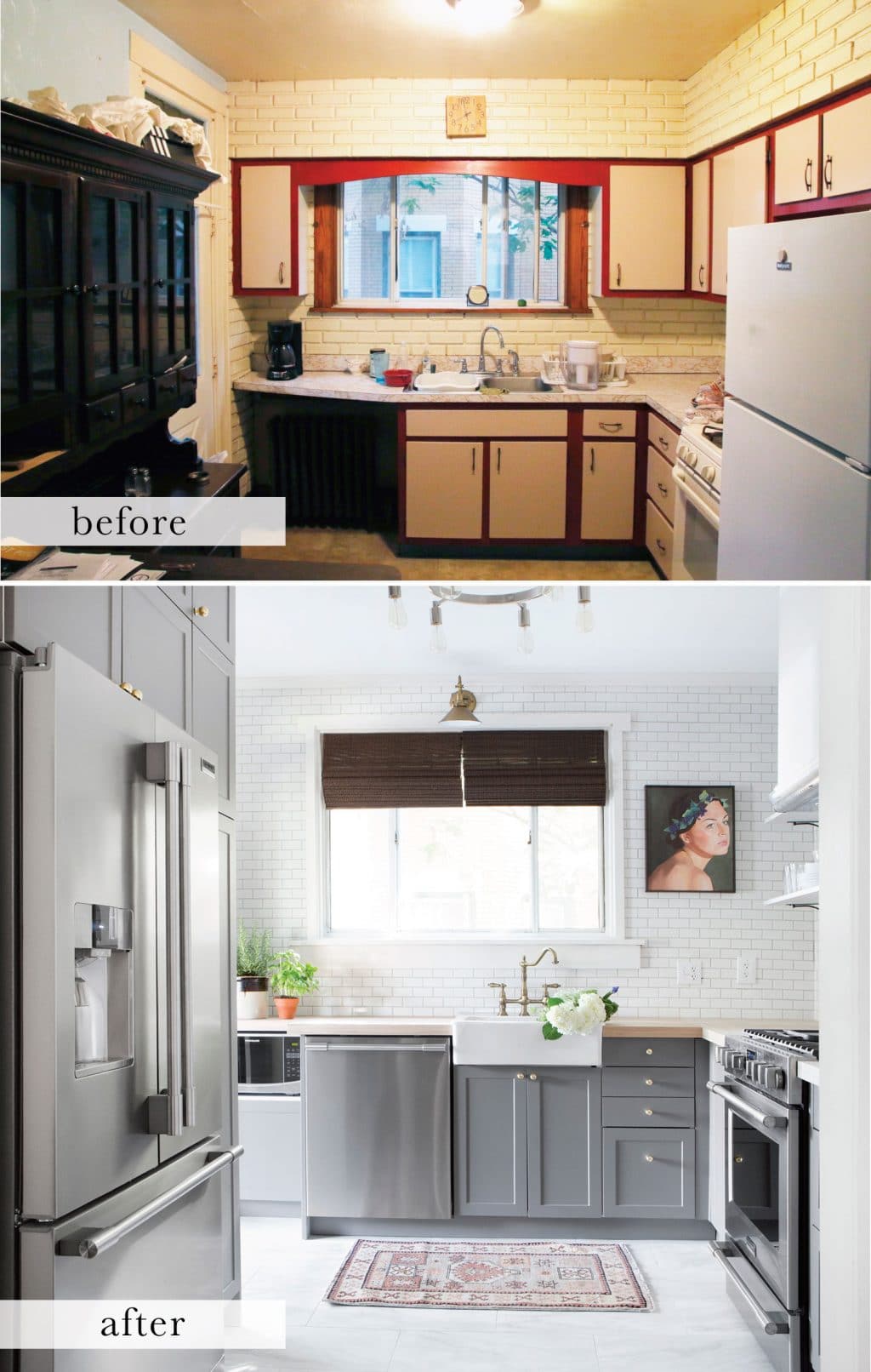 Kitchen before and after renovation Greater Boston